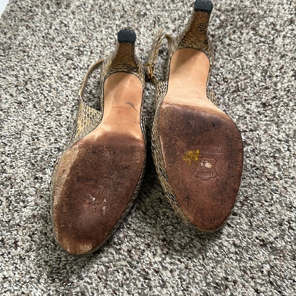 Stuart weitzman snake print leather sandals size 7.5 summer - Picture 10 of 12